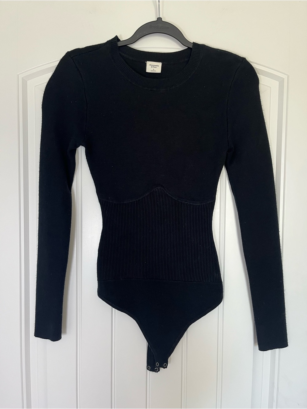 Abercrombie Black Long Sleeve Sweater Bodysuit Shirt Size Small